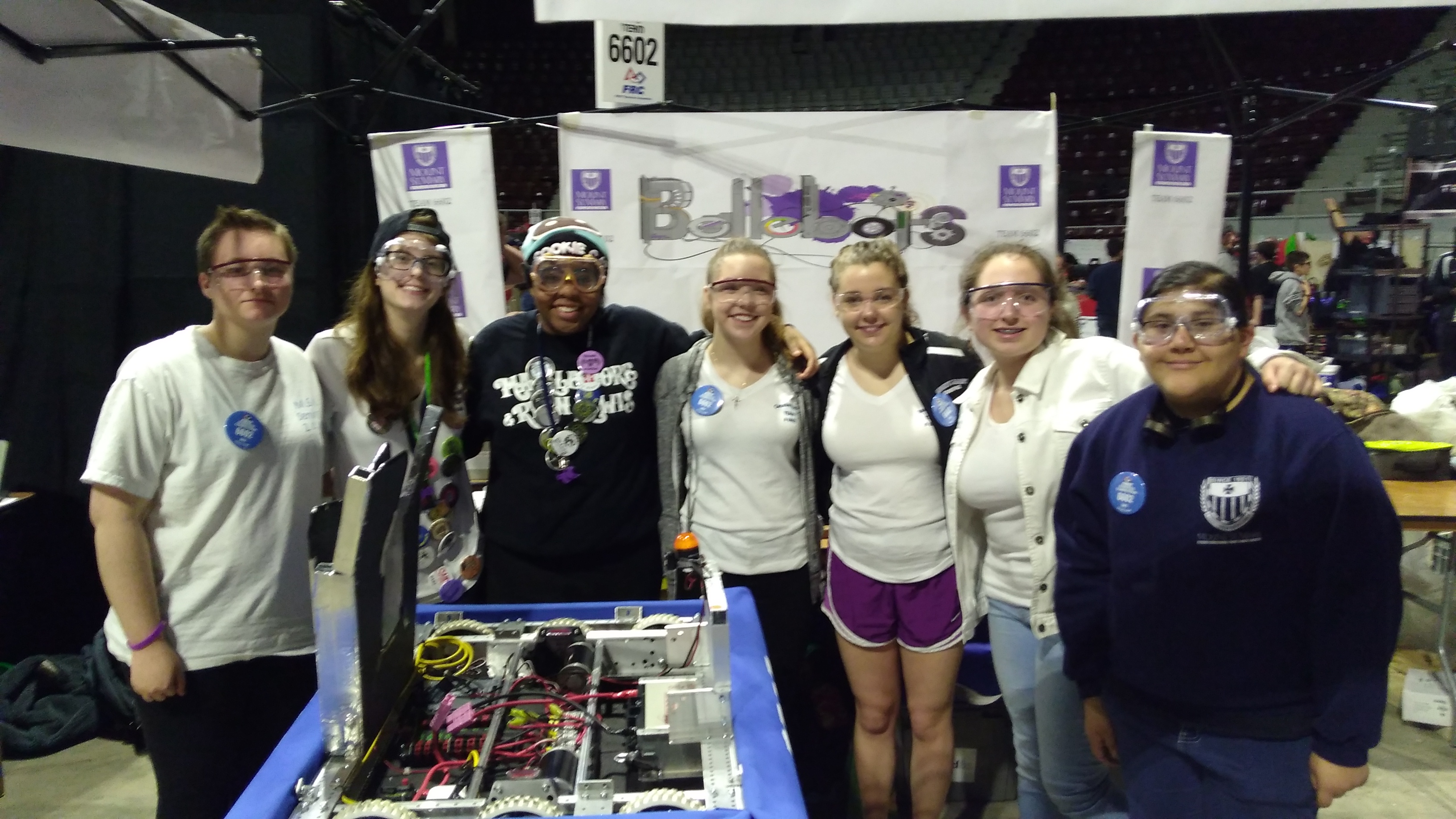 Girls learning robotics and sensor technology
